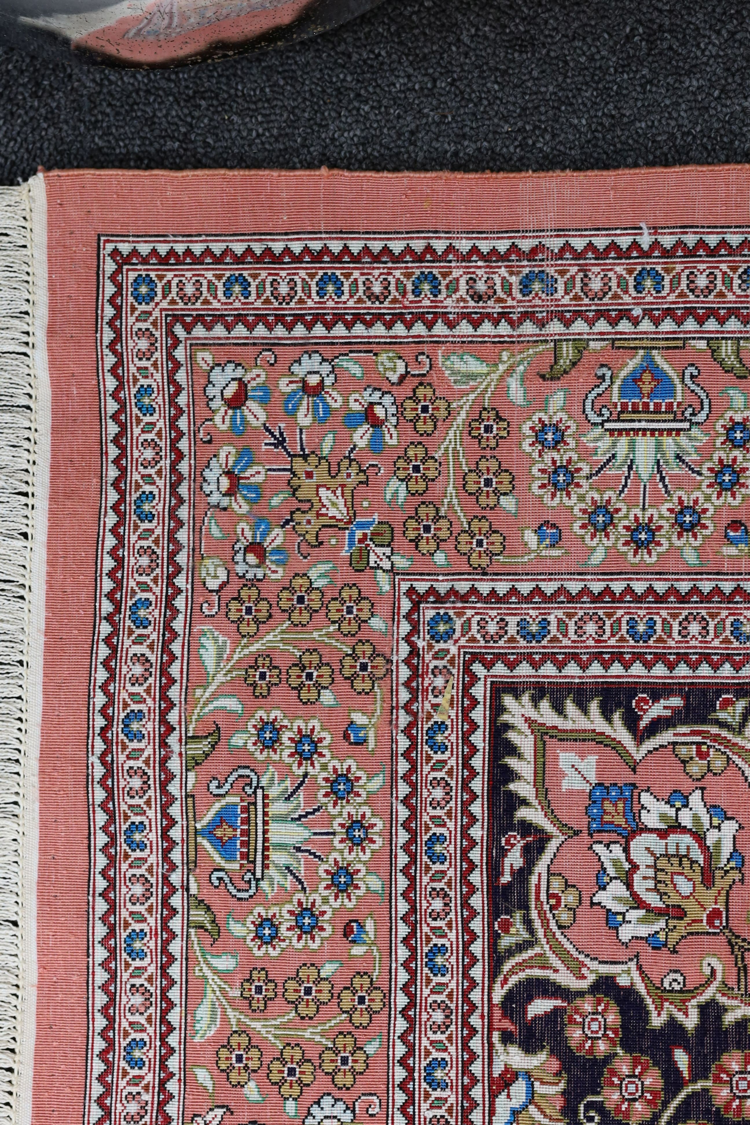 Two North West Persian part silk rugs, larger 150 x 103cm